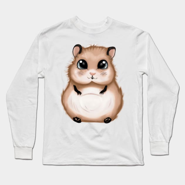 Cute Hamster Drawing Long Sleeve T-Shirt by Play Zoo